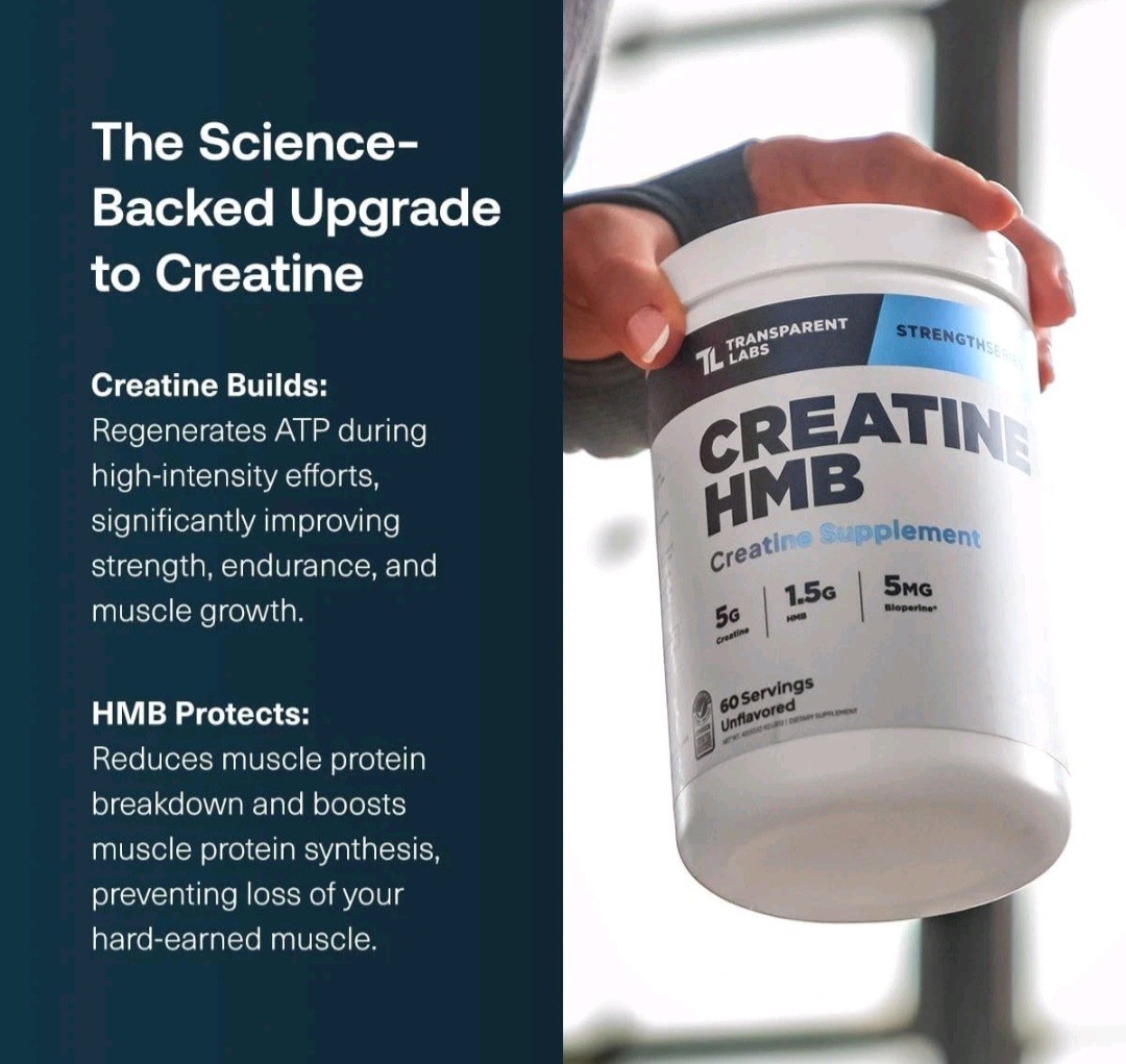 Transparent Labs Creatine HMB Creatine Monohydrate Powder Unflavored 30 Servings