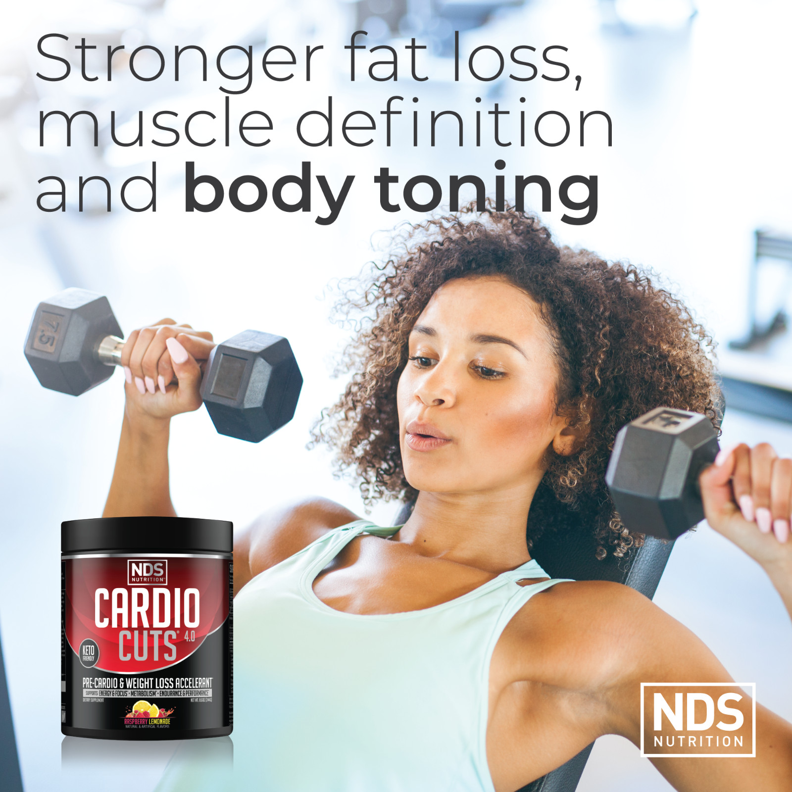 CARDIO CUTS 4.0 Pre-Cardio – Weight Loss Drink Mix – Razz Lemonade (40 Servings)
