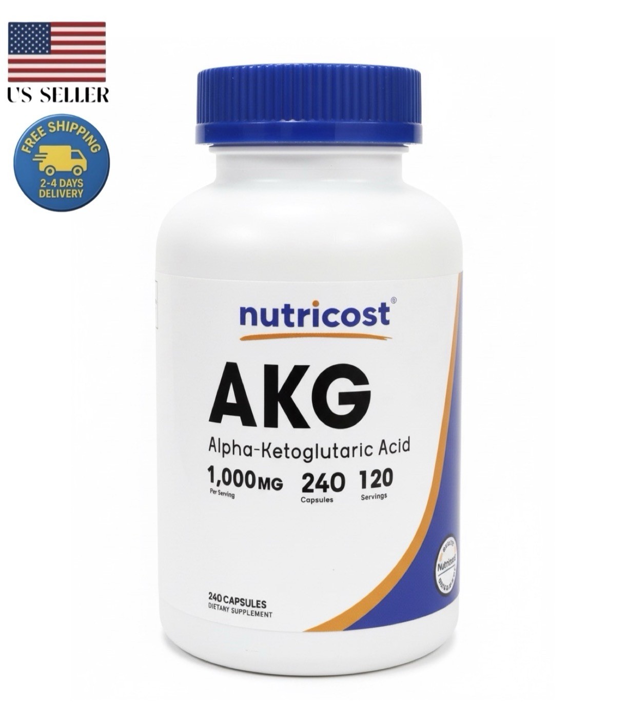 Nutricost AKG Alpha Ketoglutaric Acid Supplement 1,000 mg | 240 Capsules Non-GMO