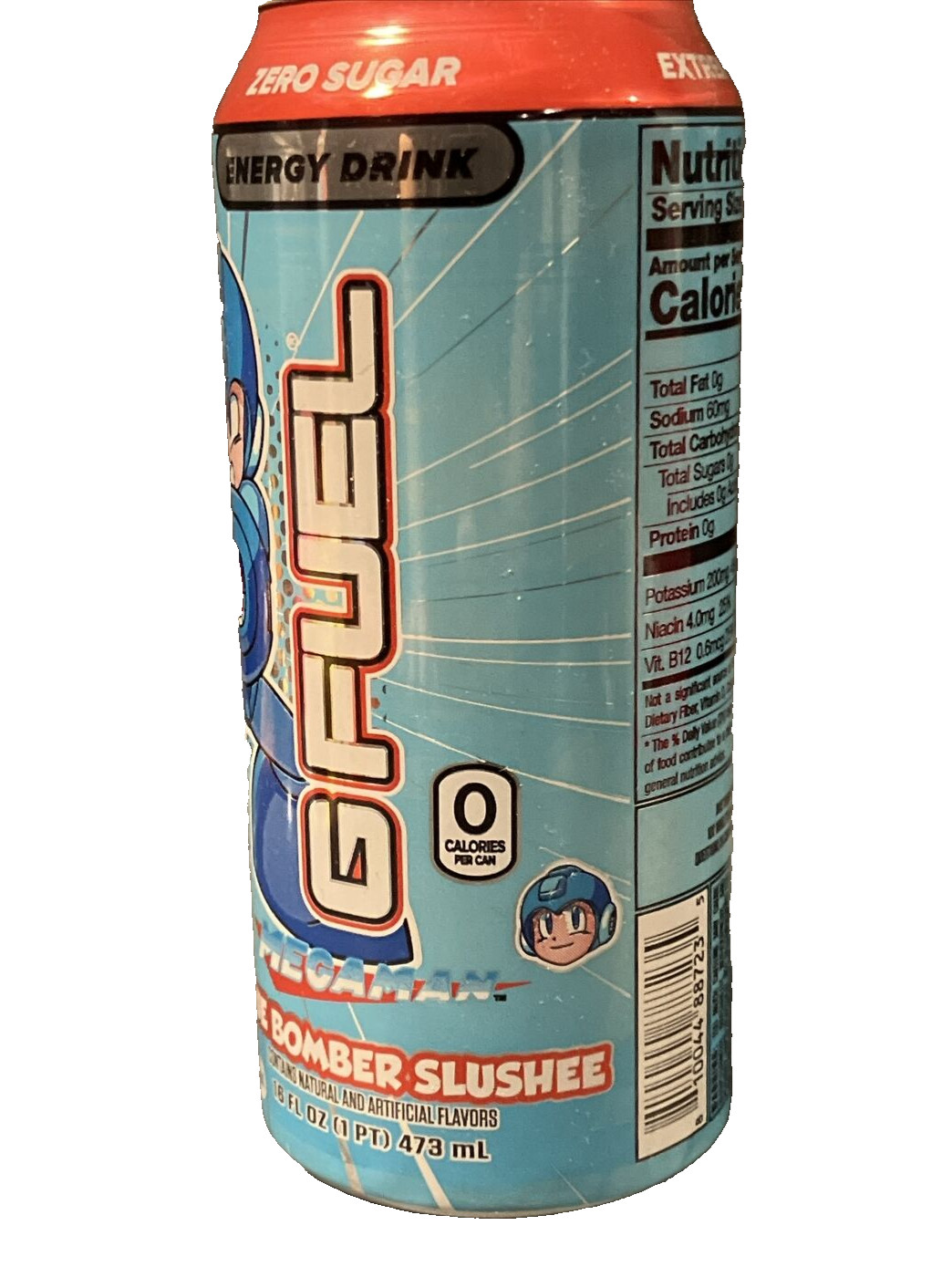BB 6/2025 GFUEL BLUE BOMBER SLUSHEE ENERGY DRINK 16 OZ LIMITED EDITION MEGAMAN