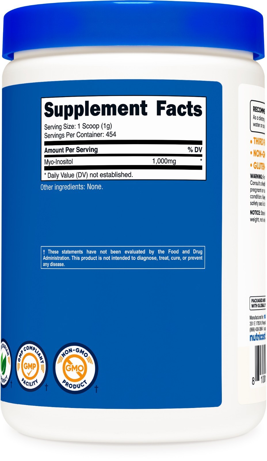 Nutricost Inositol Powder 1LB (454 Grams) – Gluten Free, Non-GMO