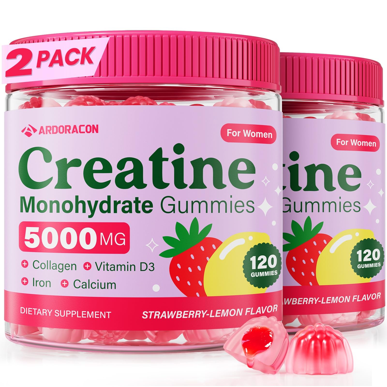 Creatine for Women, Creatine Monohydrate Gummies with Collagen, Vitamin D3 & …