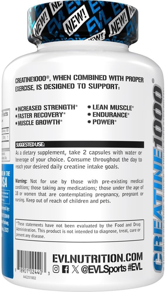 Pure Creatine Monohydrate Capsules (120 Count) – Boost Energy & Muscle Gains