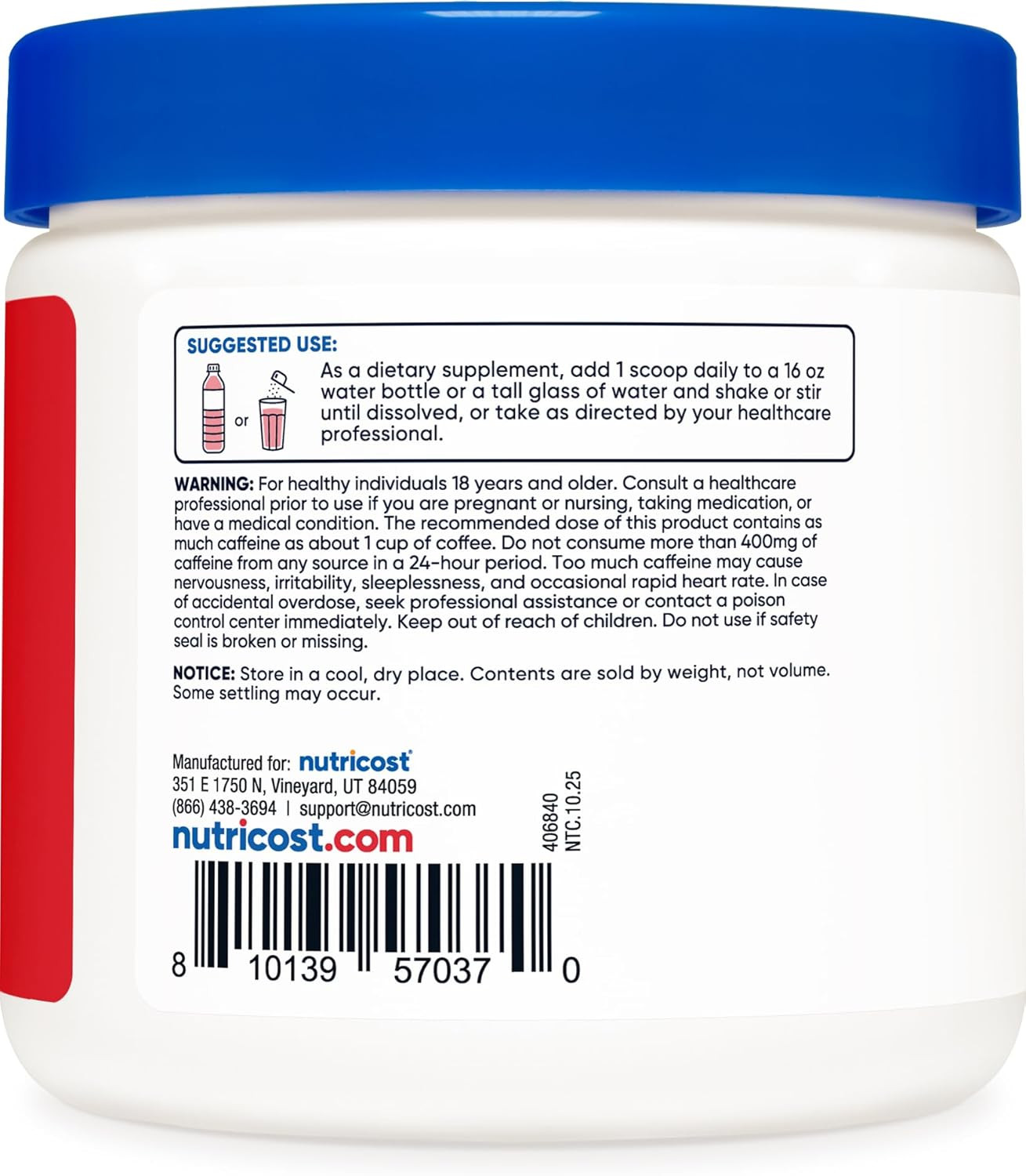 Nutricost Energy Complex (Fruit Punch) (60 Servings) – Clean Energy Powder, 300g