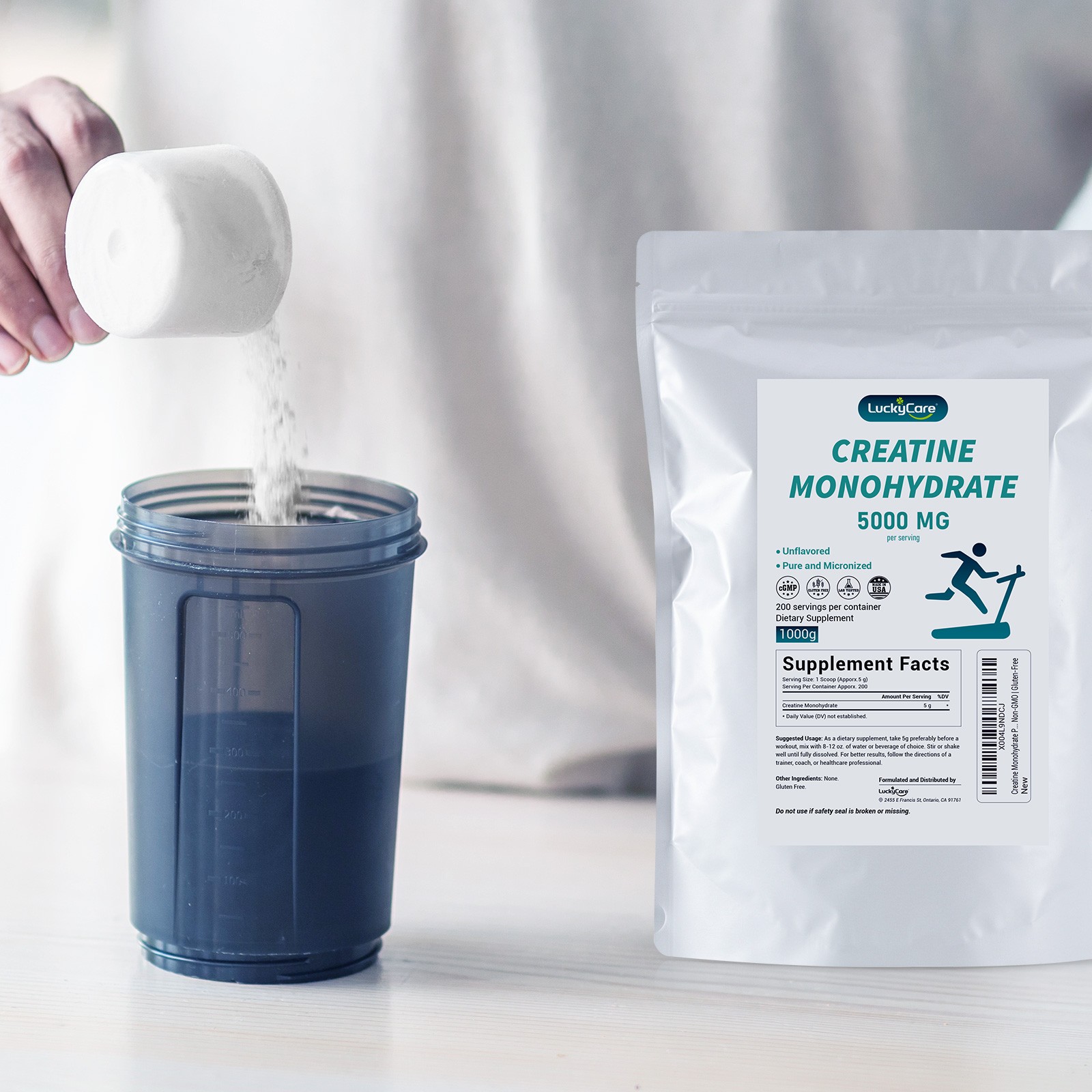 Micronized Creatine Monohydrate 1000g Pure Unflavored 200 Servings USA Made