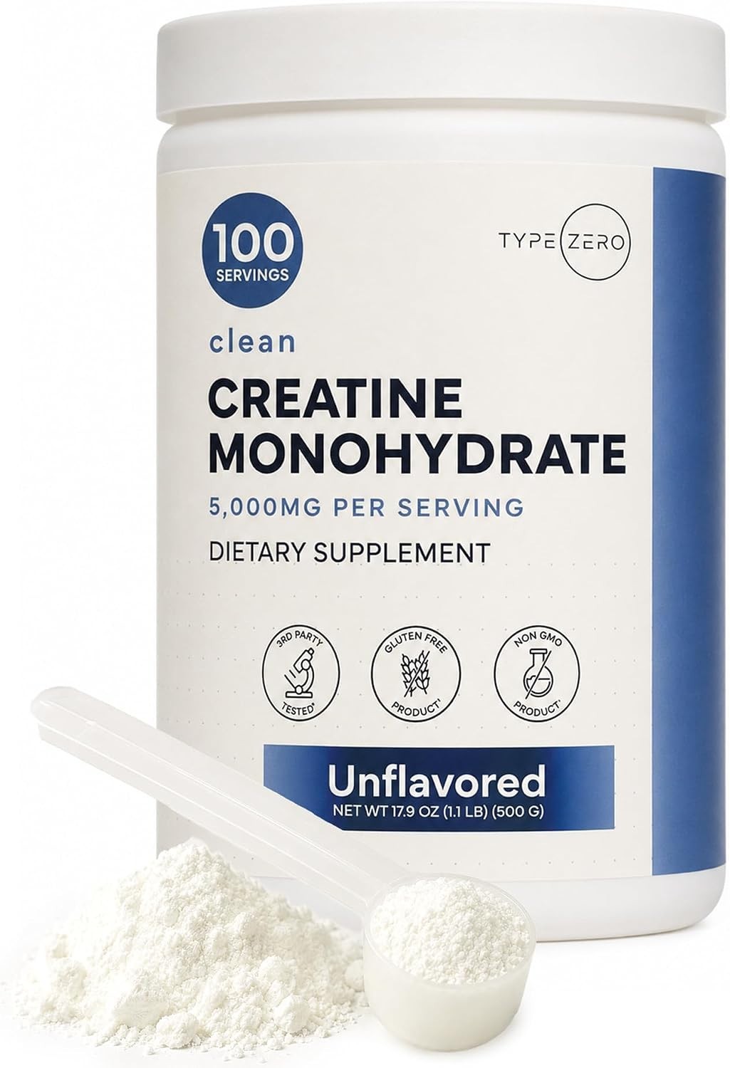 Keto-Friendly Creatine Monohydrate Powder – 500 Grams, Gluten-Free, 100 Servings