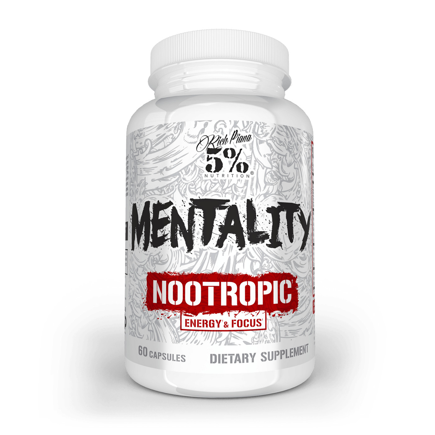 RICH PIANA 5% NUTRITION MENTALITY Nootropic Blend for Focus & Energy 60 Capsules