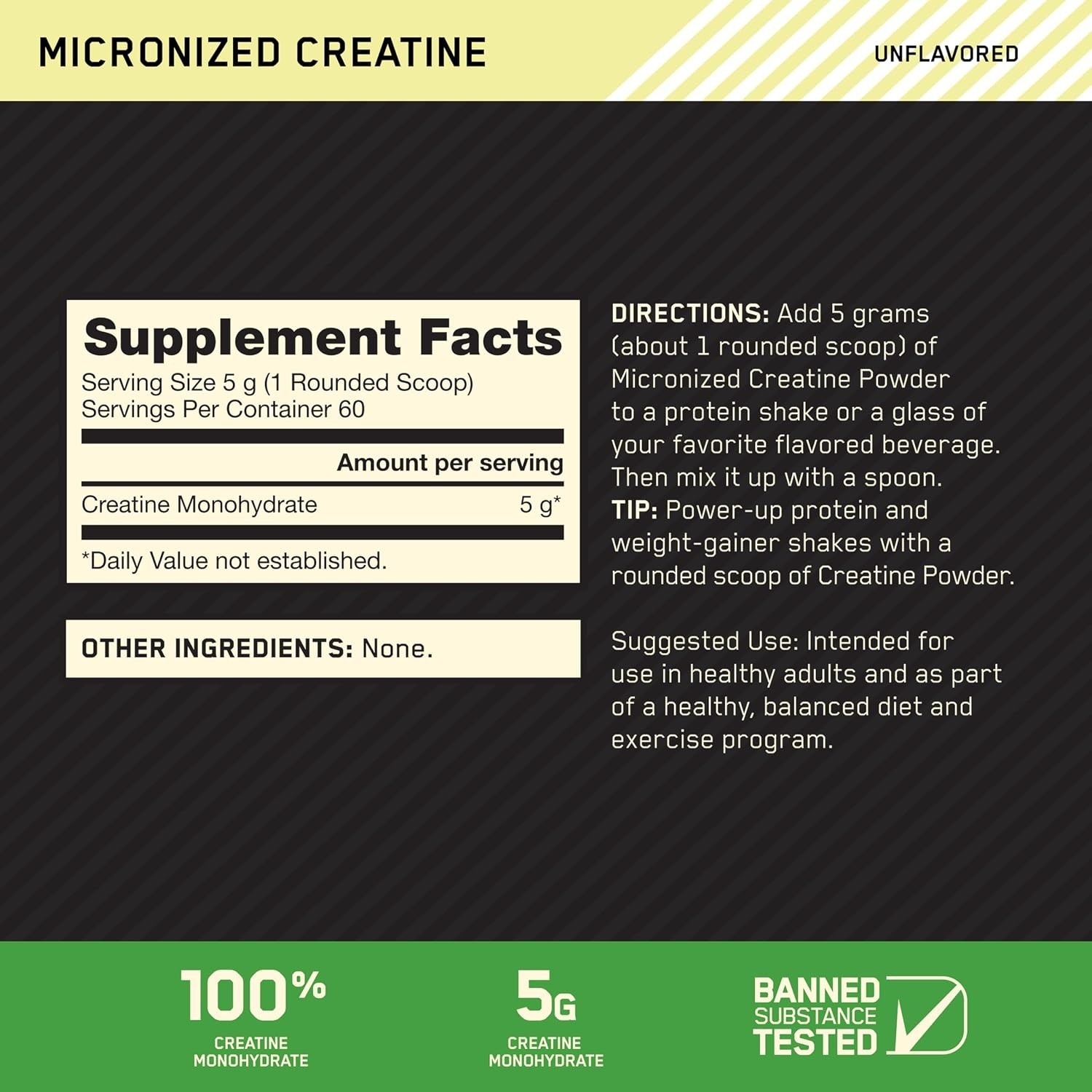 Creatine, Micronized Creatine Monohydrate Powder, Supports Strength & Recover…