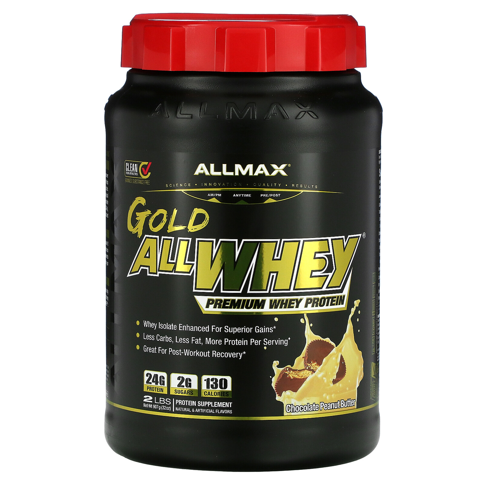 Gold AllWhey, 100% Premium Whey Protein, Chocolate Peanut Butter, 2 lbs (907 g)