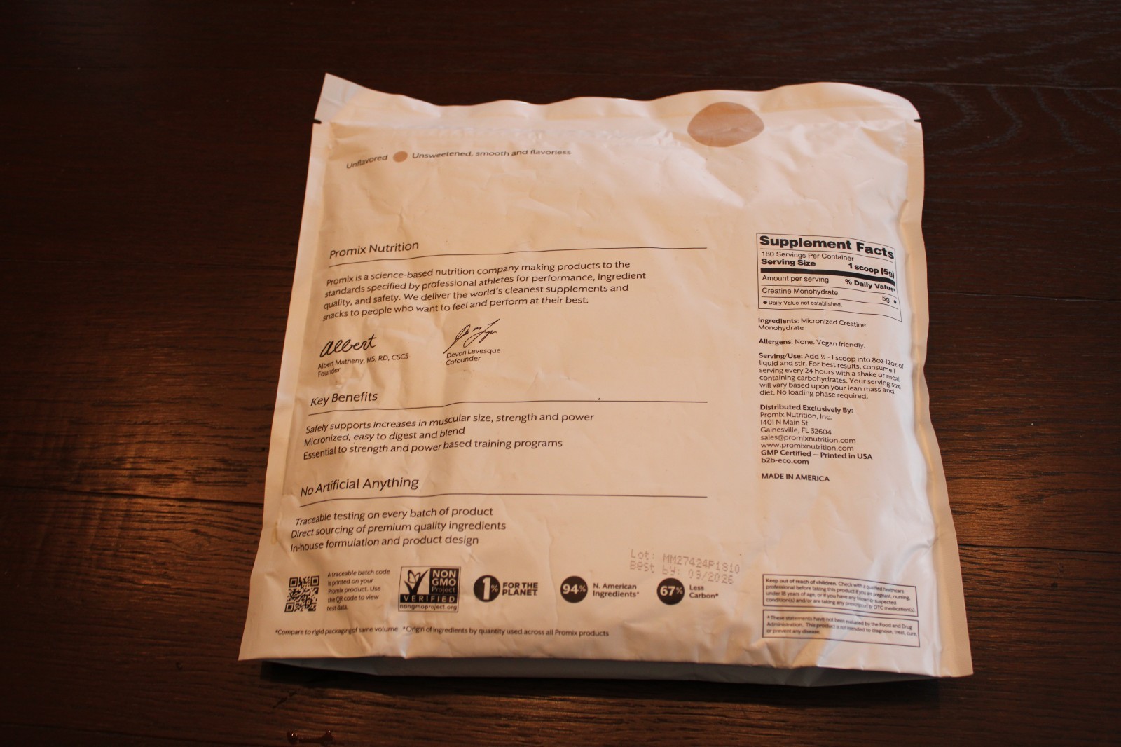 ProMix Creatine Monohydrate Powder, Unflavored – 180 Servings – SEALED BB 9-2026