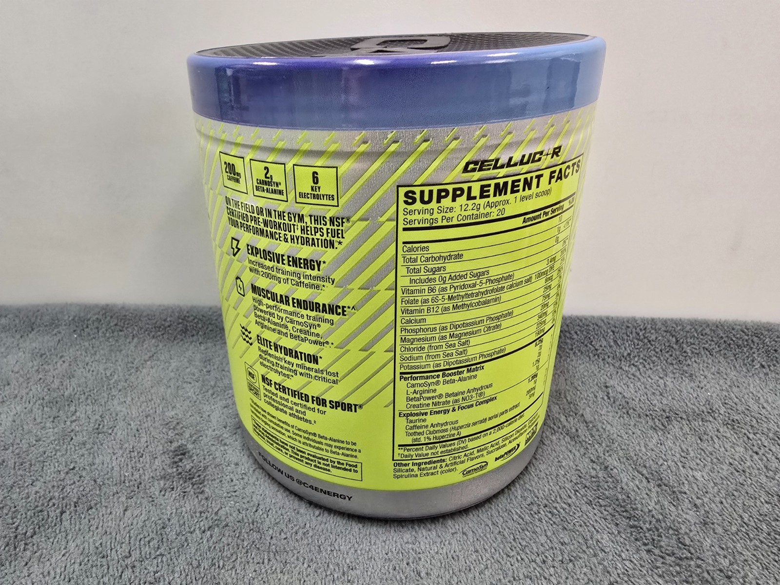 Cellucor C4 Original Pre Workout Powder Icy Blue Razz 06/26/26+