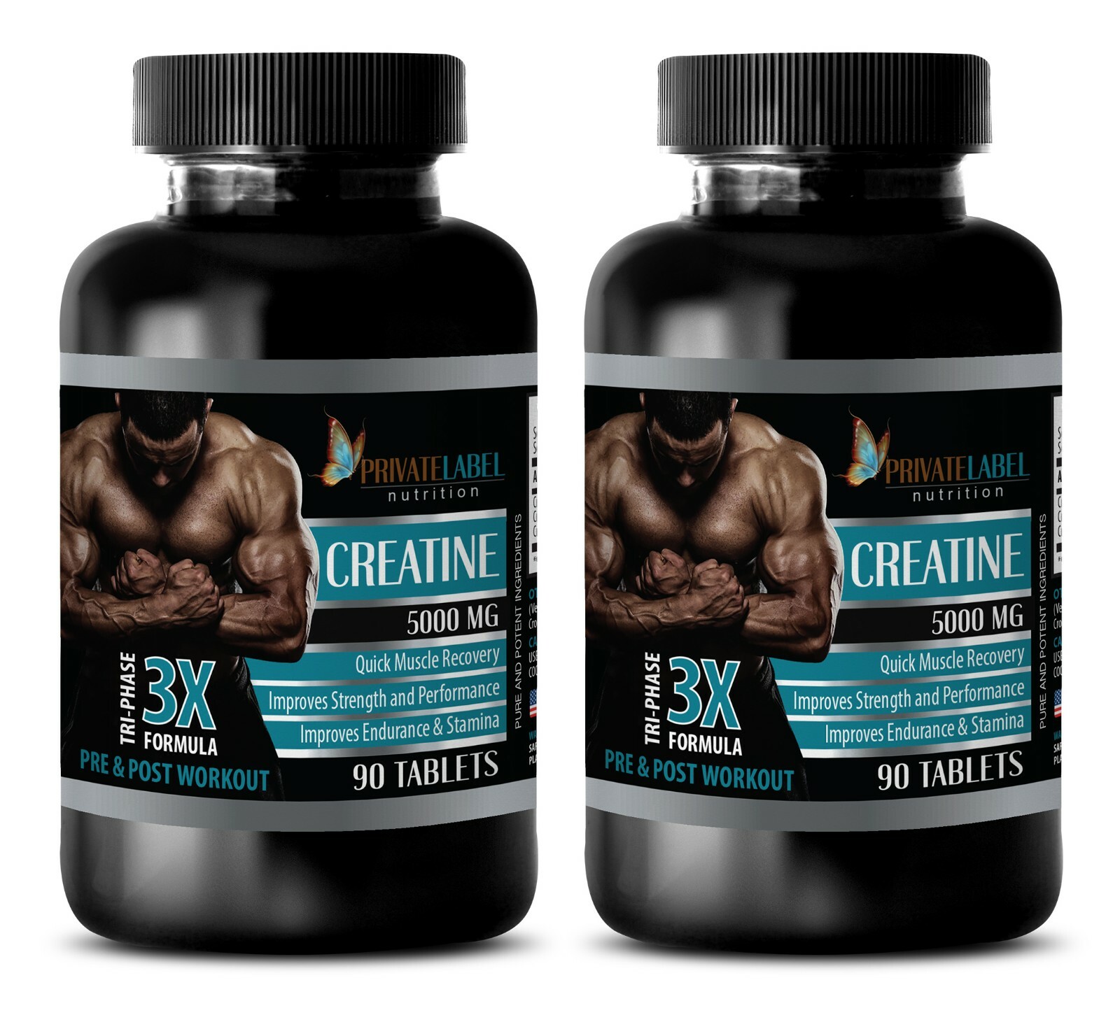 Muscle Gain & Recovery – Creatine Monohydrate 3X 5000mg 2 Bottle 180 Tablets