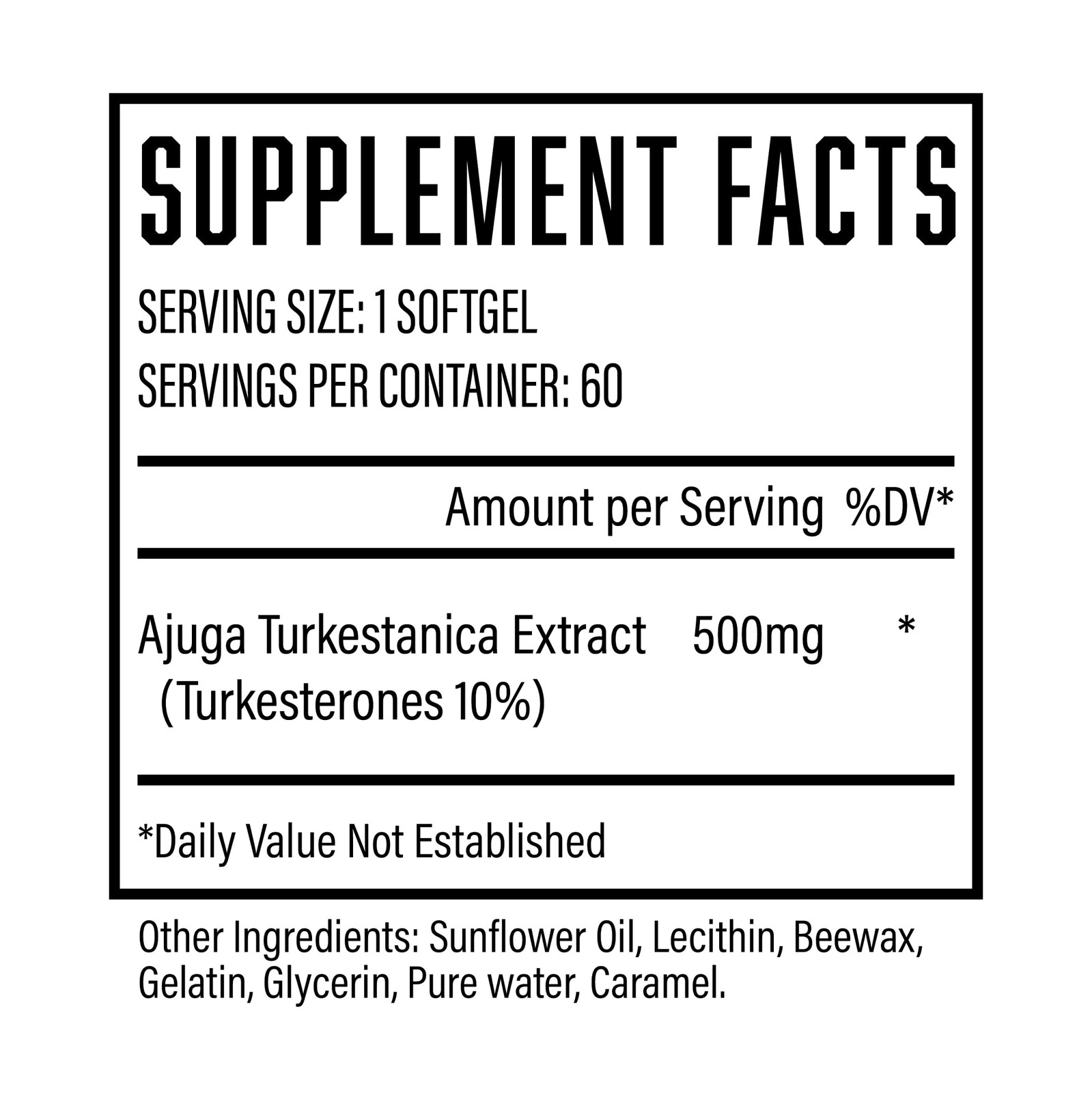 Turkesterone Supplement (500mg) Ajuga Turkestanica Extract, Improve Lean Muscle