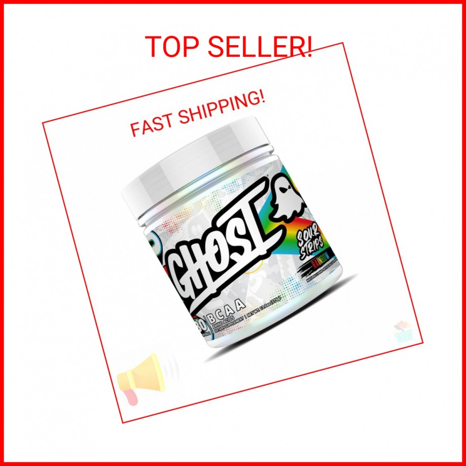 GHOST BCAA Powder Amino Acids Supplement, Sour Strips – 30 Servings – Sugar-Free