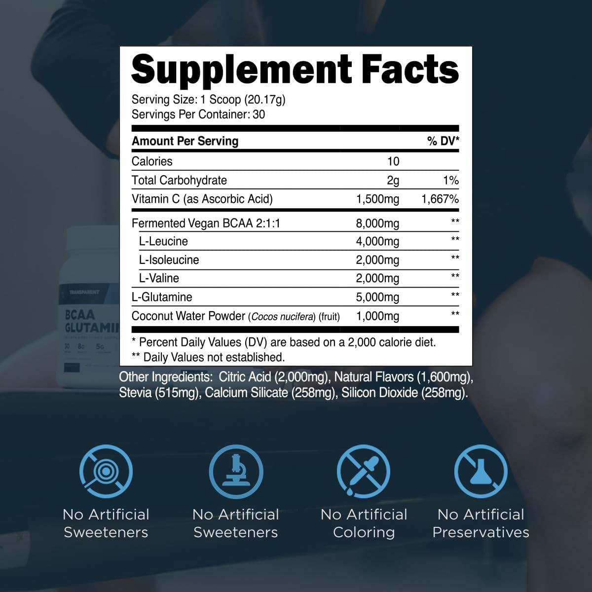 Transparent Labs BCAA Glutamine, Strawberry Lemonade, 30 Servings
