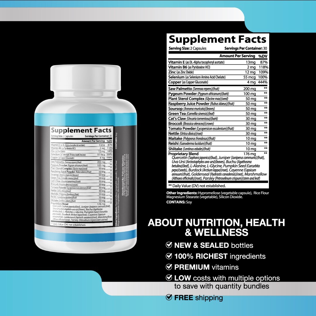 FlowFlex – Prostate Support- 5 Bottles- 300 Capsules