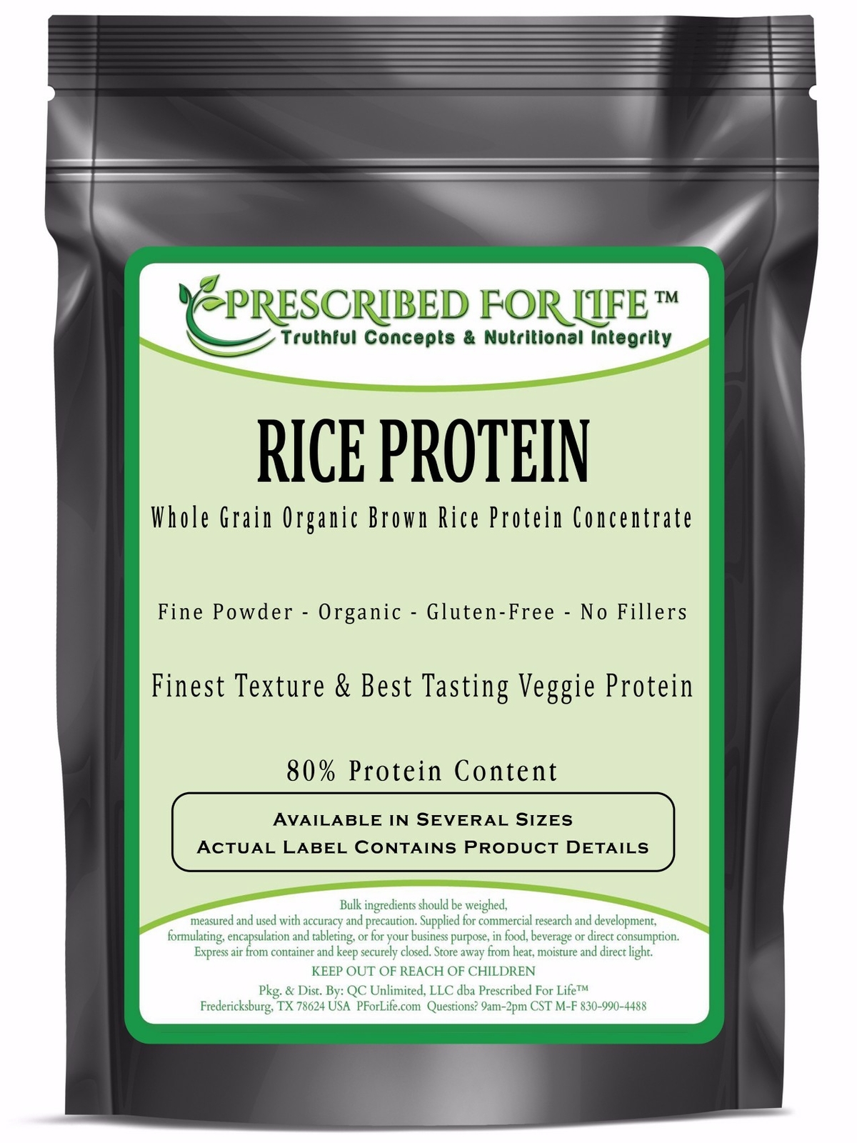 Rice Protein – Whole Grain Brown Rice Protein Concentrate – Organic powder, 1 kg