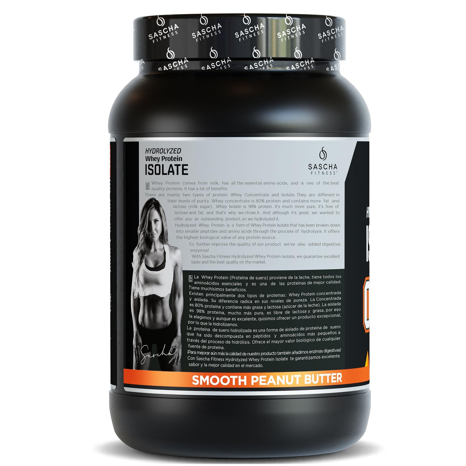 SASCHA FITNESS Hydrolyzed Whey Protein Isolate,100% GrassFed 2.3 Pounds, Pean…