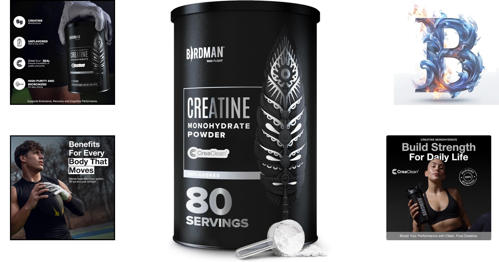 Creatine Monohydrate for Muscle Support & Energy – , Gluten Free, 400g Size
