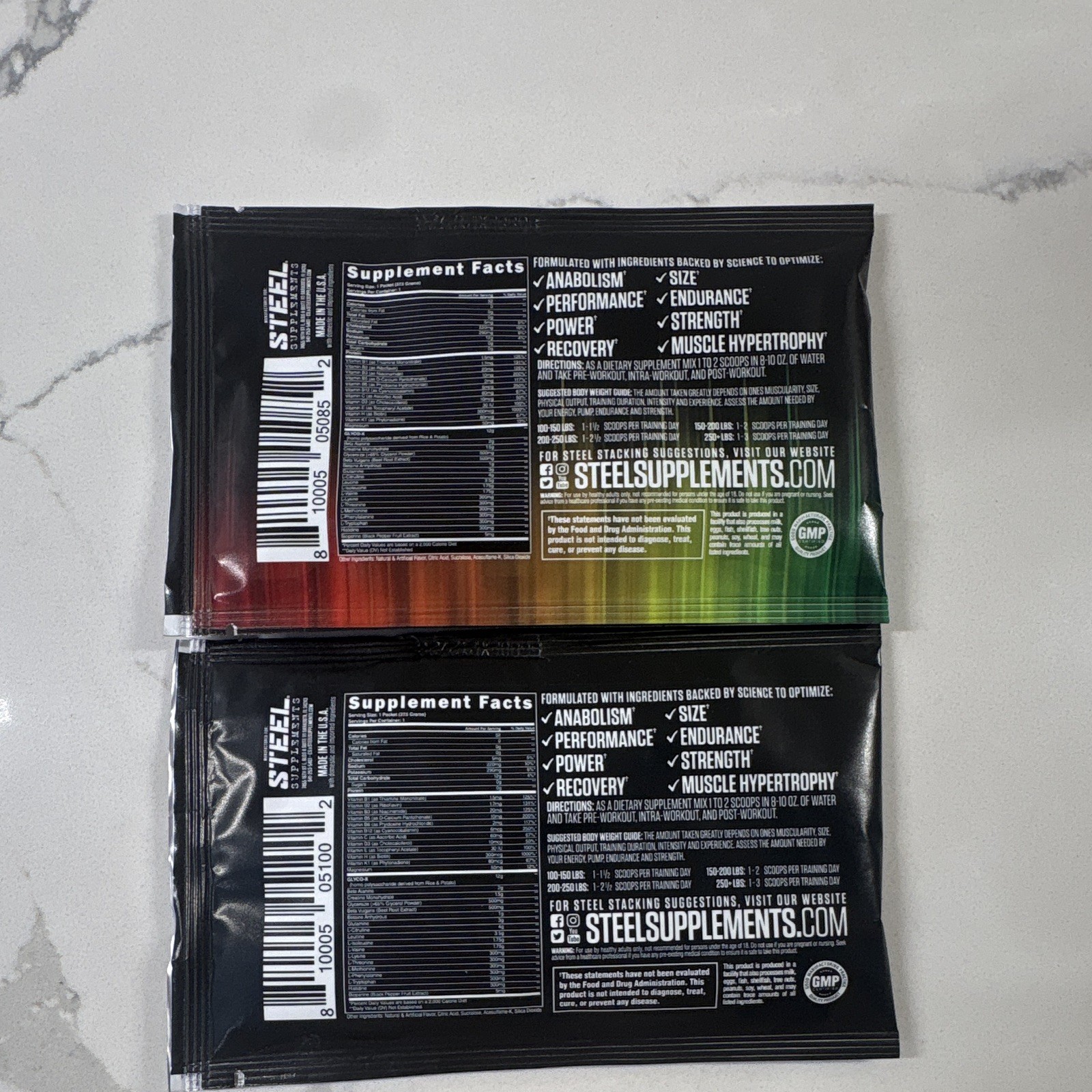 *NEW* 2pack of Steel AdaBolic Powder Pack, Assorted Flavors, Muscle Hypertrophy