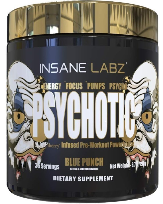 Psychotic Pre Workout Blue Punch 35 Servings Extreme Energy