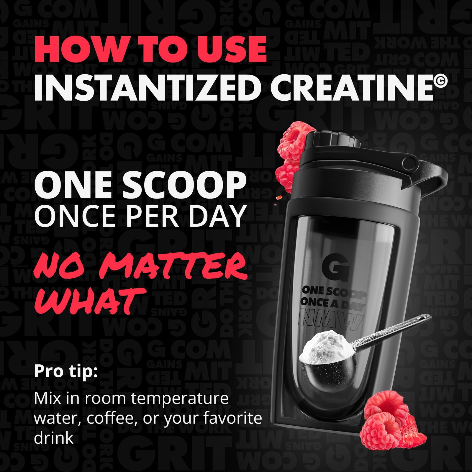 Gains in Bulk Instantized Creatine Monohydrate for Women and Men, Soluble Pre…