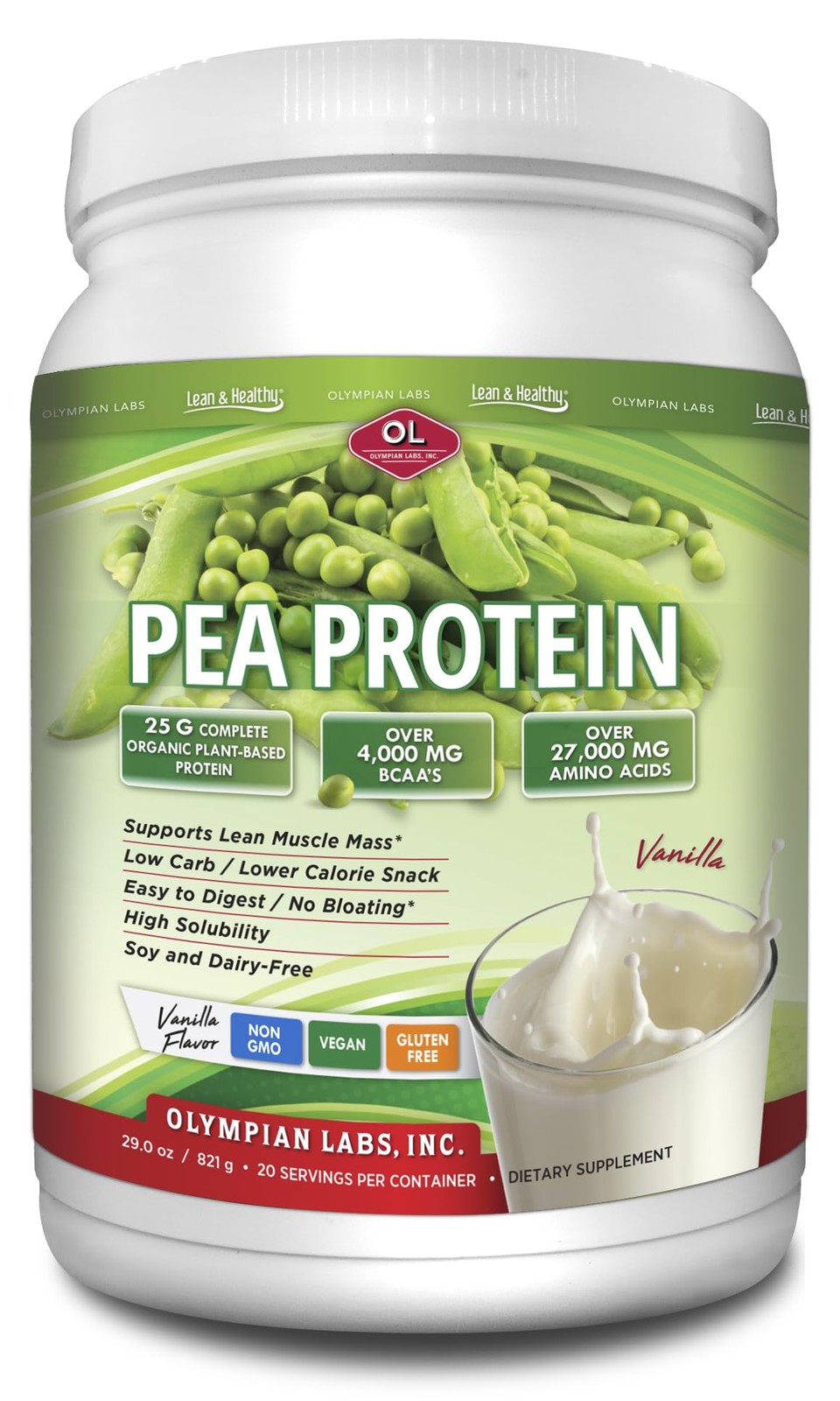 Olympian Labs Plant Based Pea Protein – 25G Of Protein Vegan Net Carbs