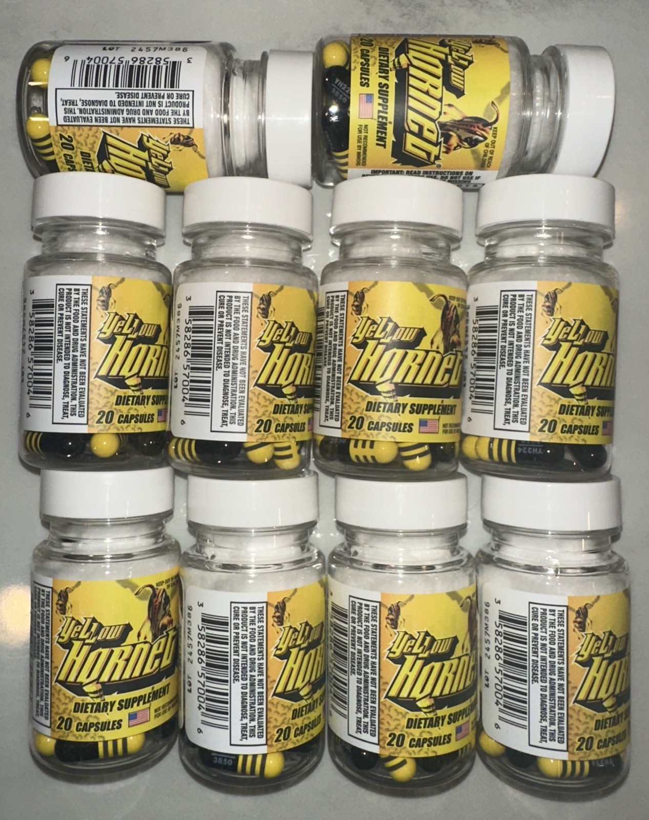 12ct Yellow Hornet Herbal Dietary Energy Diet Weight Loss Energy Focus 240 CAPS