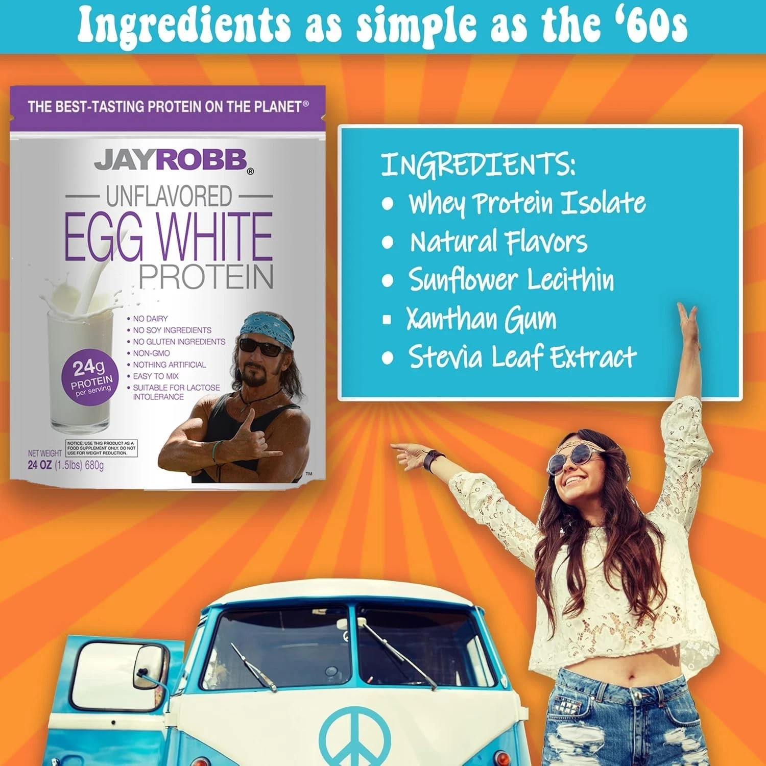 JAYROBB Unflavored Egg White Protein Powder Low Carb Keto Vegetarian Gluten F…