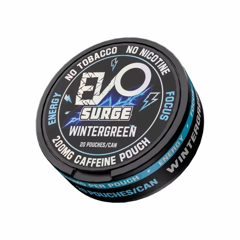 EVO Surge 200mg Caffeine Pouches – 20 Pouch Pack – Wintergreen Flavor