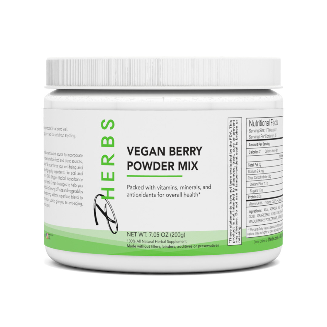 Dherbs Vegan Berry Powder Mix, 7 Oz.