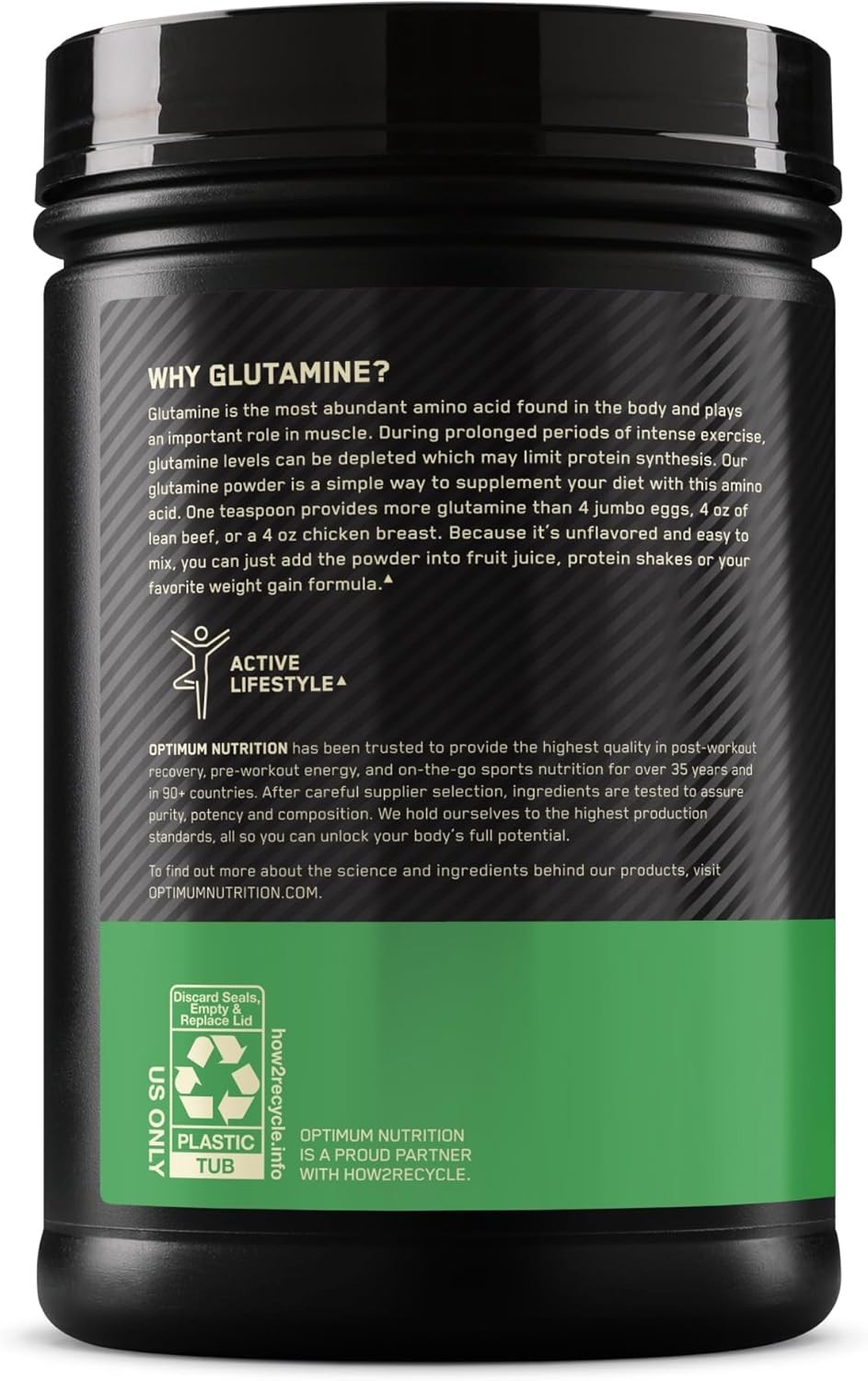 L-Glutamine Powder – Pure 1000g for Muscle Recovery, 194 Servings, GMP Certified