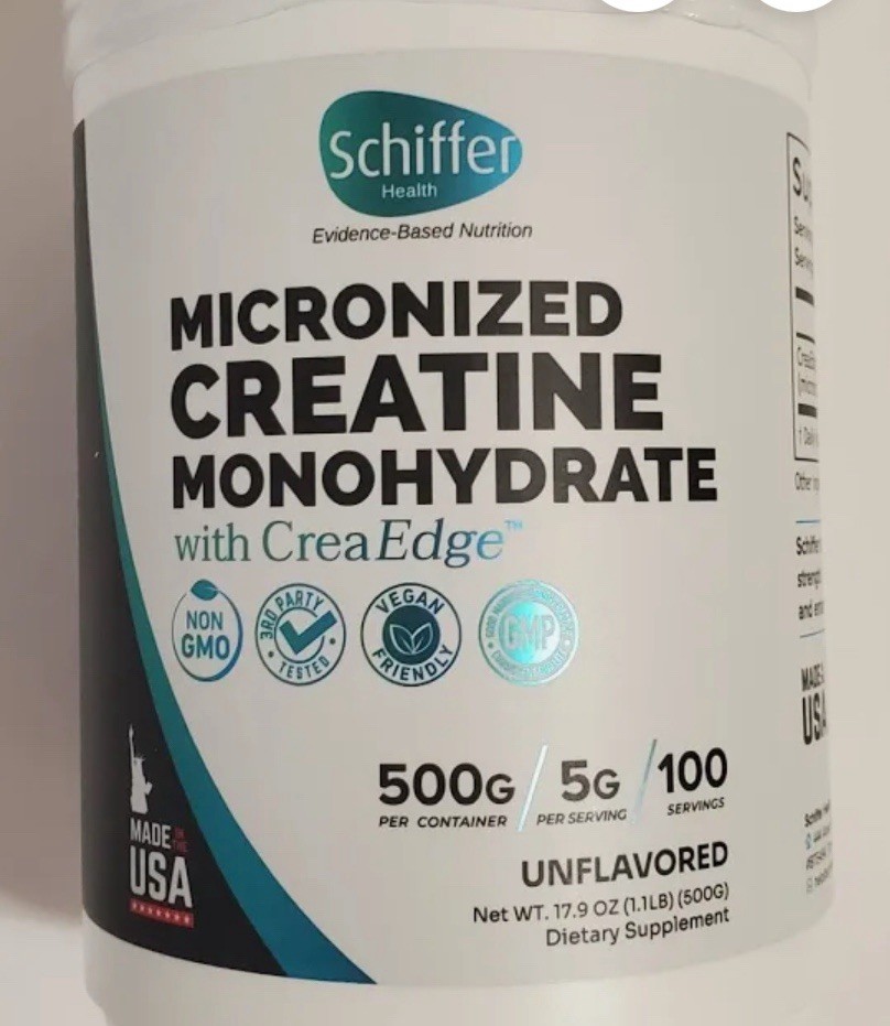 Schiffer 500 G 17.9 oz 100 servings Micronized Creatine Monohydrate Powder