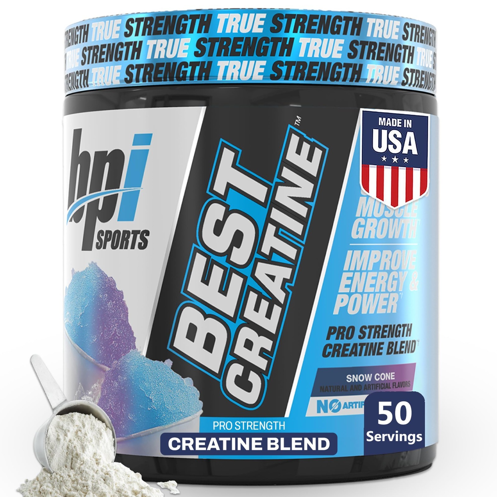 Creatine Monohydrate Powder – Strength, Endurance, Muscle Growth, No Bloat – 50