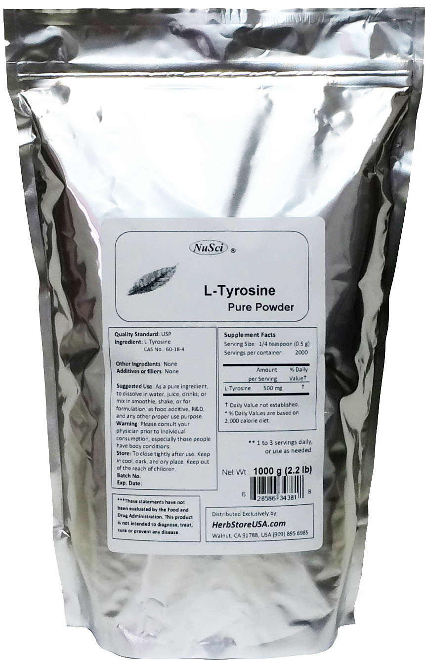NuSci 250g L-Tyrosine Pure Powder (8.8oz) alertness muscle mass