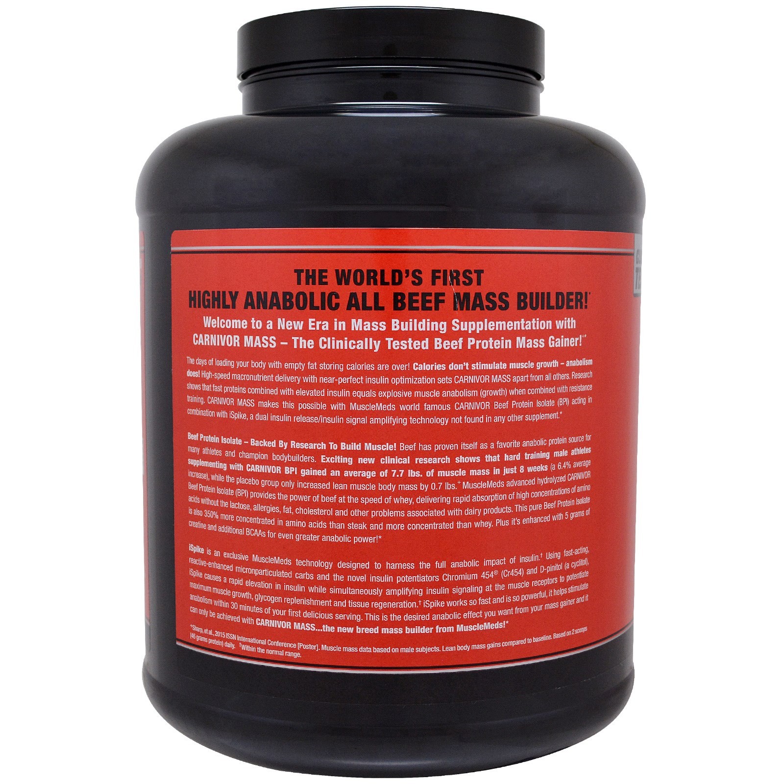 Carnivor Mass, Anabolic Beef Protein Gainer, Chocolate Fudge, 5.83 lbs (2,646 g)