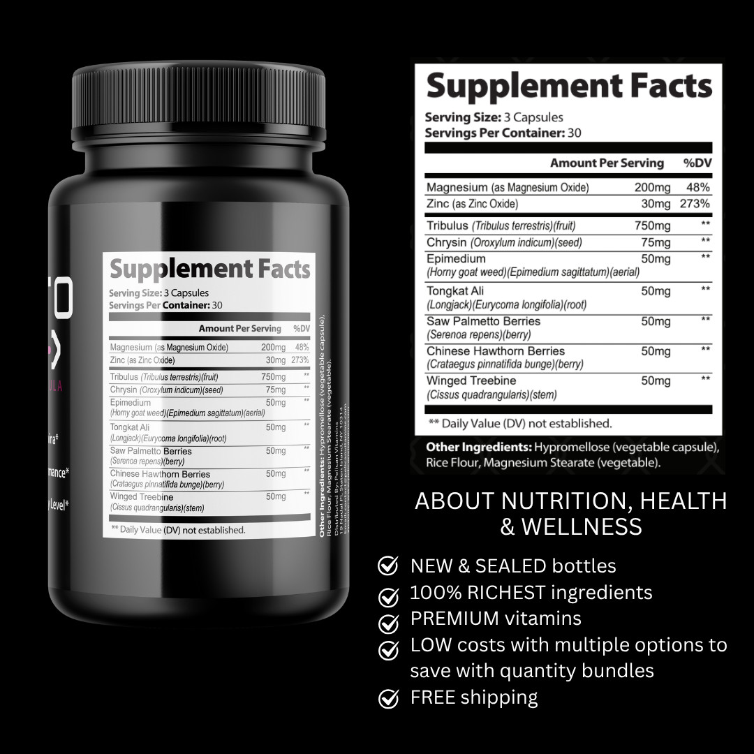 Testo Link- Bodybuilding & Men’s Health Support- 12 Bottles- 1080 Capsules