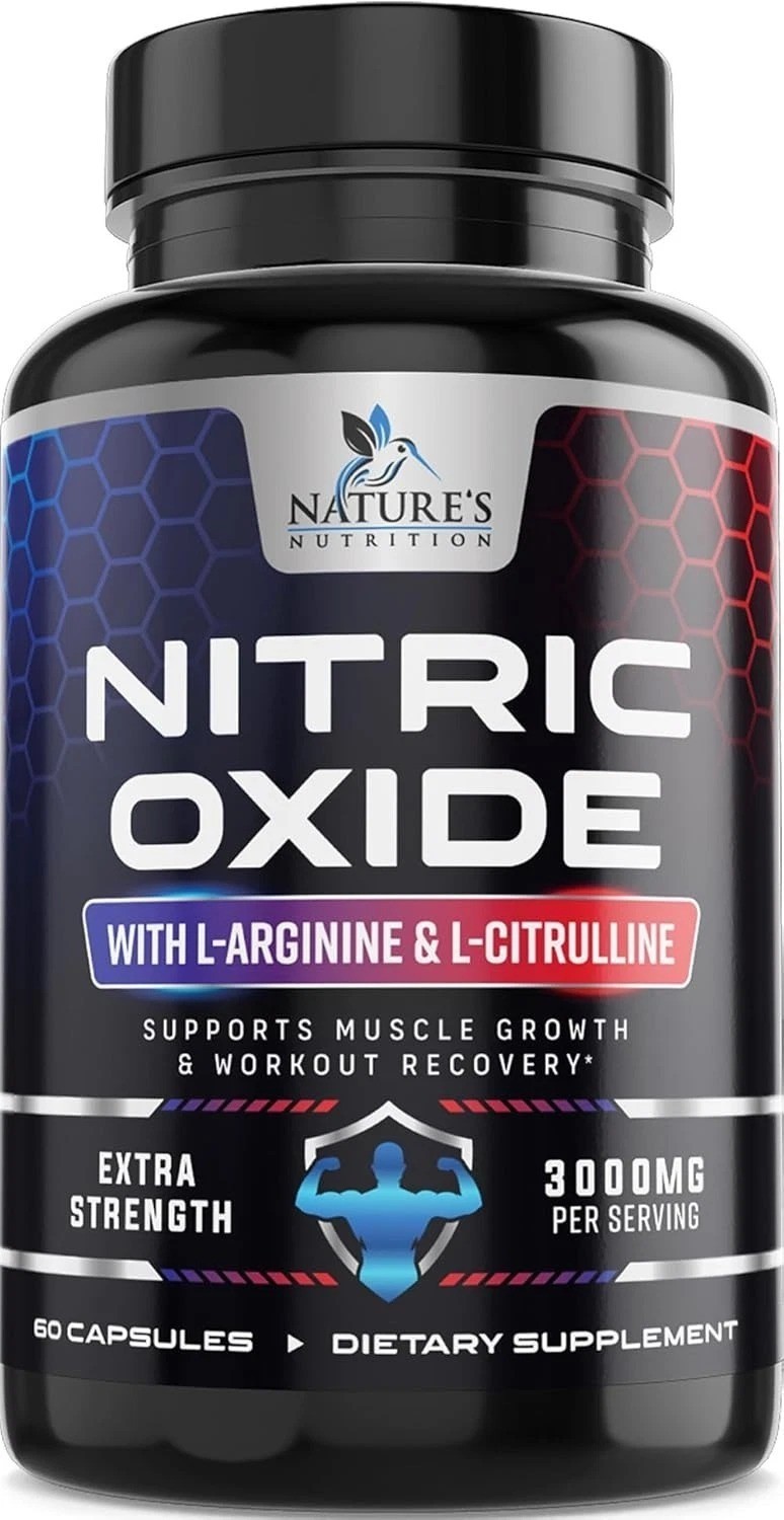 Nitric Oxide Booster 3000mg | 3X Extra Strength L-Arginine Capsules