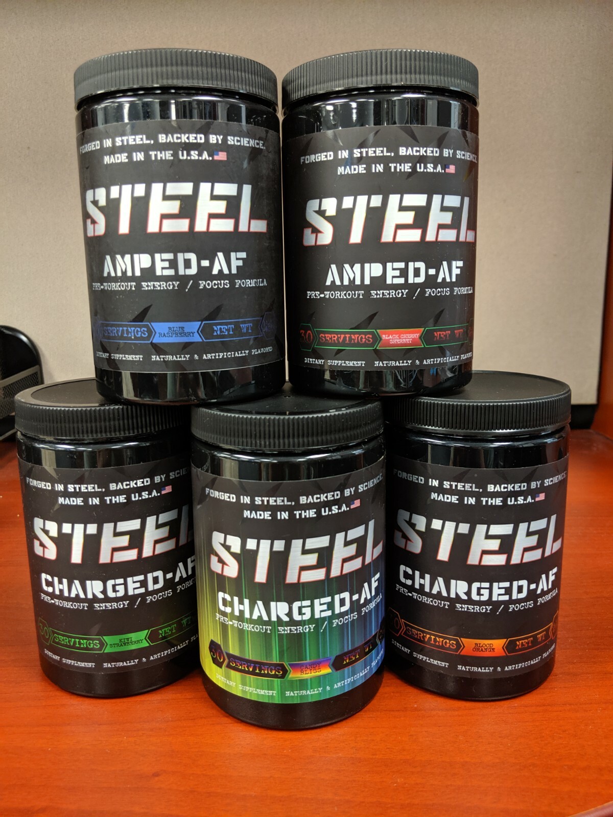 Steel Supplements Amped-AF, Charged-AF, Shredded-AF, Focused-AF – THE OG LINE