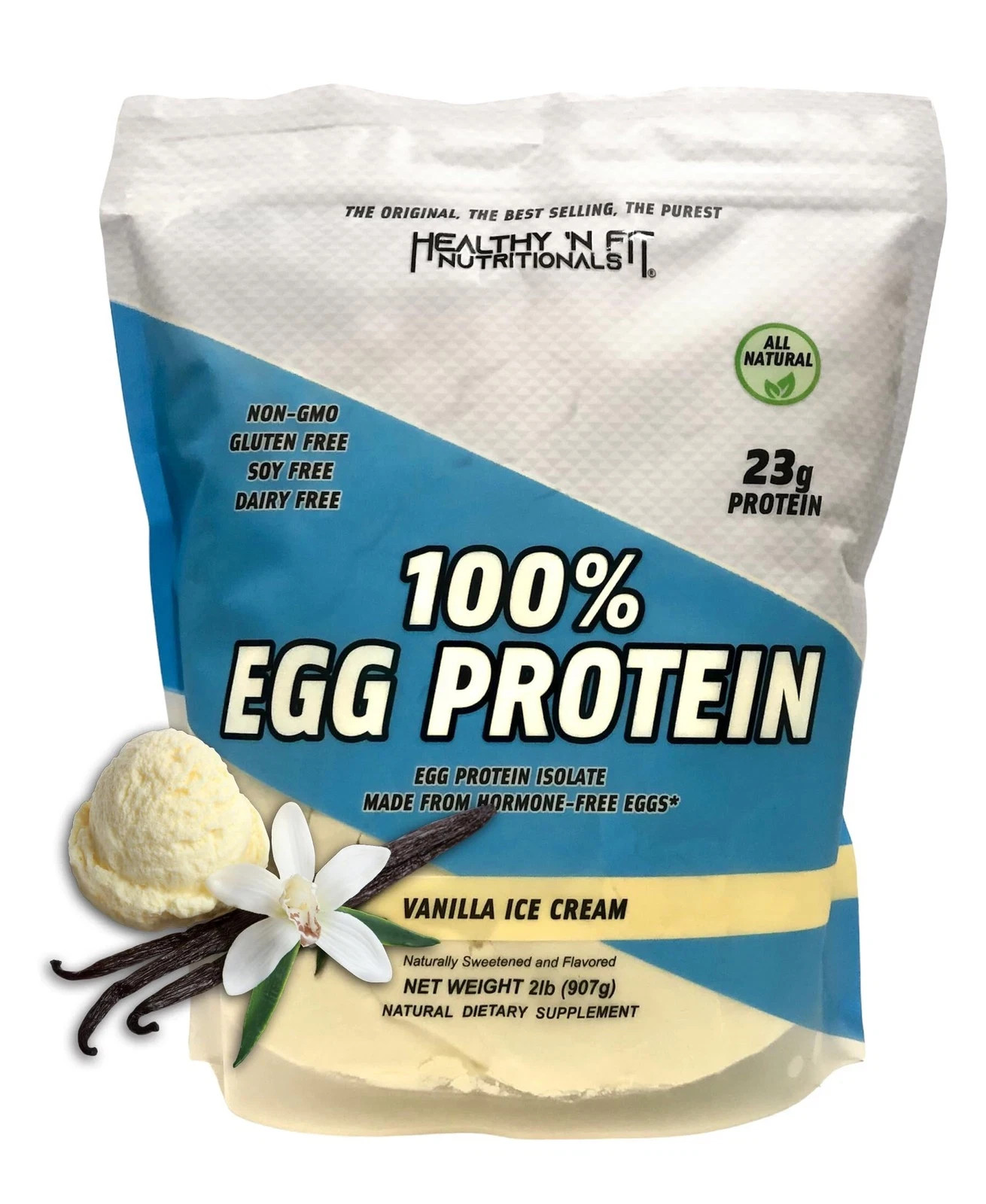 Healthy ‘N Fit 100% Egg Protein- Vanilla Ice Cream 2lb 100% Egg White Protein…