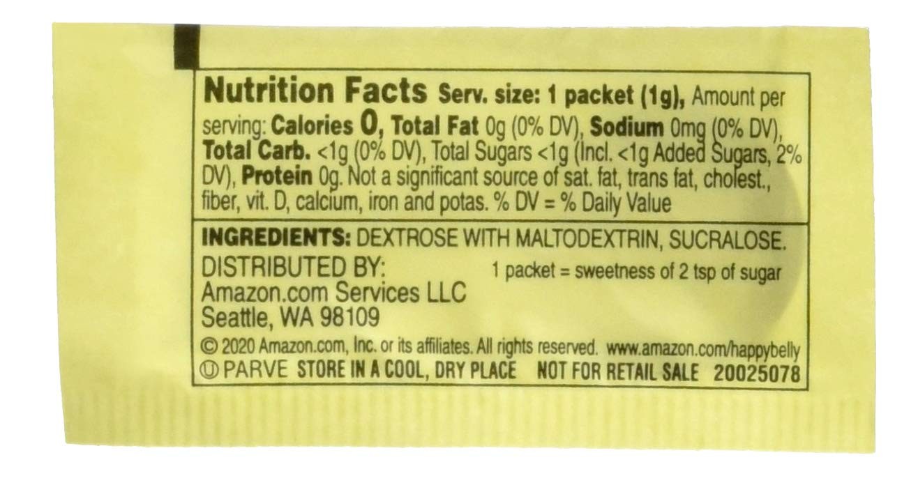Amazon Brand – Happy Belly Zero Calorie Yellow 1000 Count (Pack of 1)