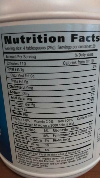 NutriSense Raw Brown Rice & Hemp Protein Powder Plus 28.2 oz 04/18