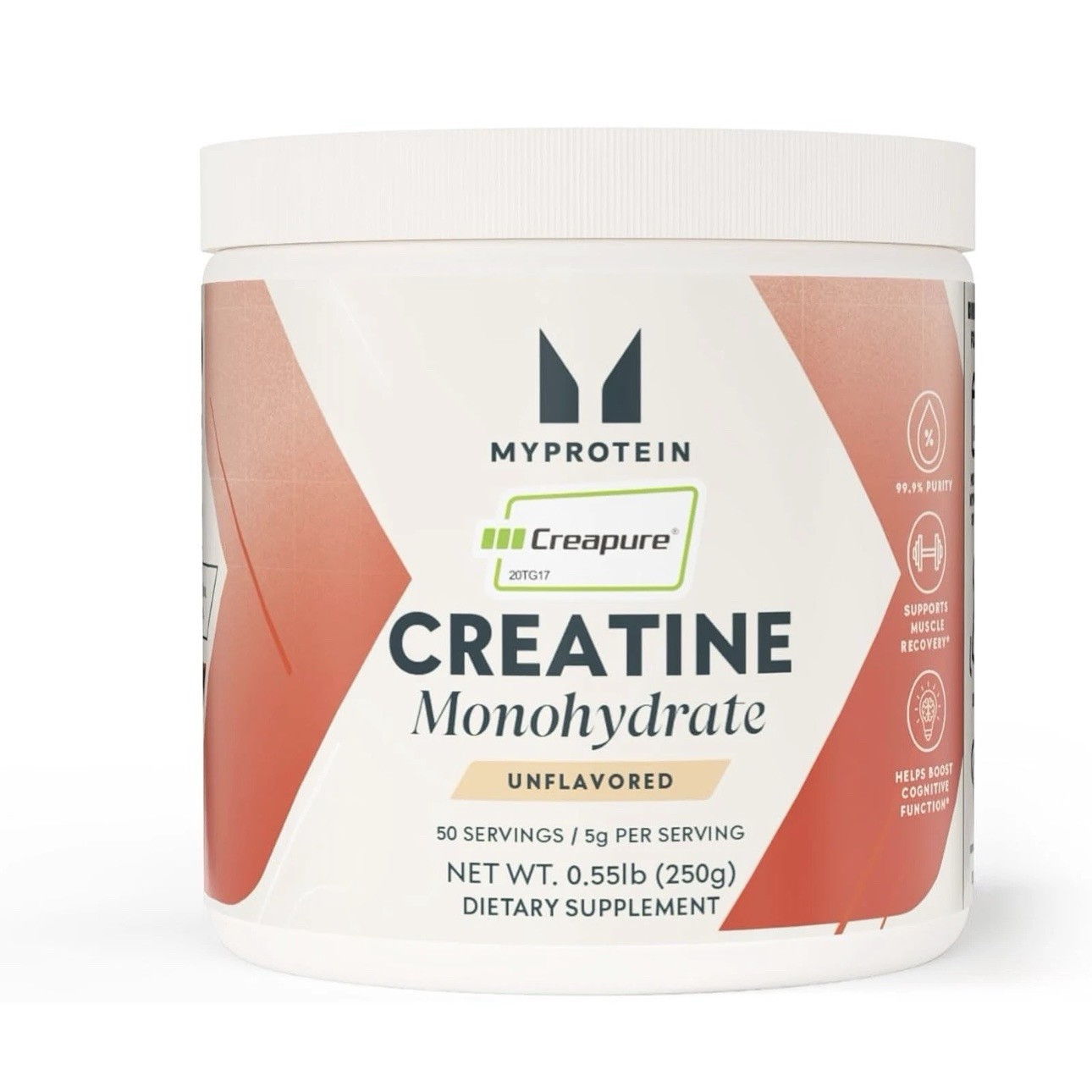 Myprotein Creapure Creatine Monohydrate Powder Pure Unflavored 50 Servings 250g