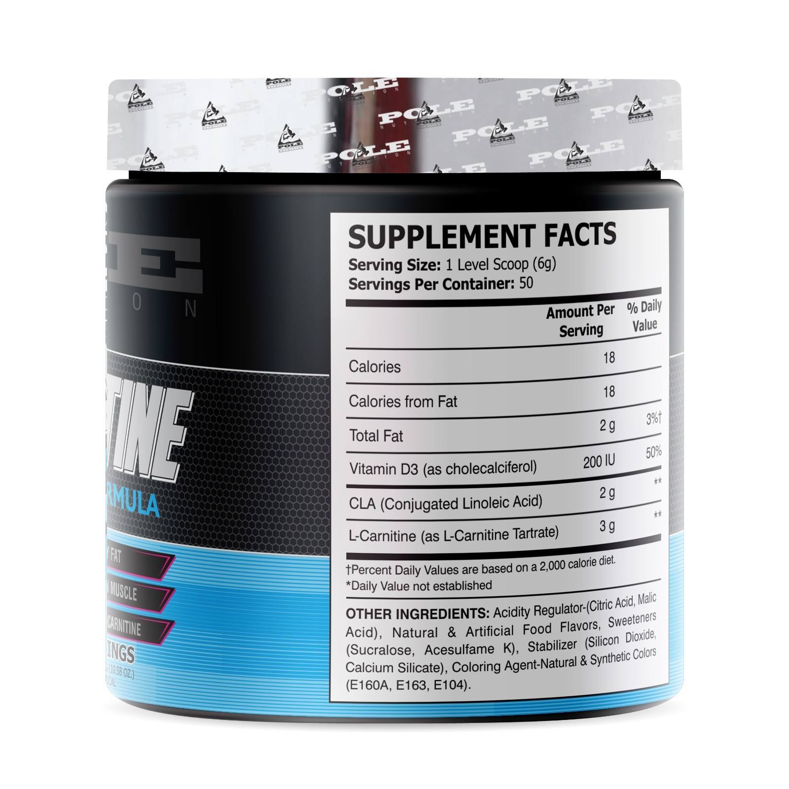 Pole Nutrition Cla+Carnitine Non Stim – Blue Raspberry – 300 50 Servings