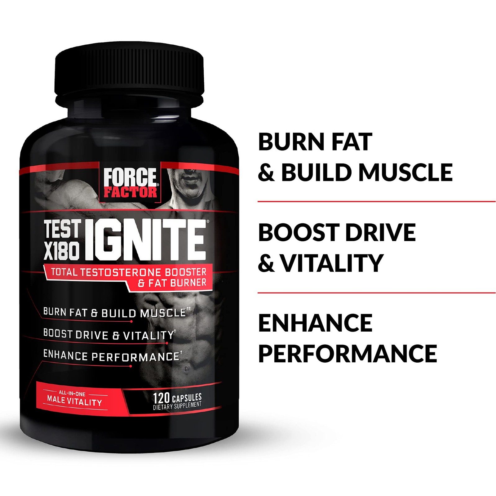 Force Factor Test X180 Ignite 120Ct 2-Pack 240 Count