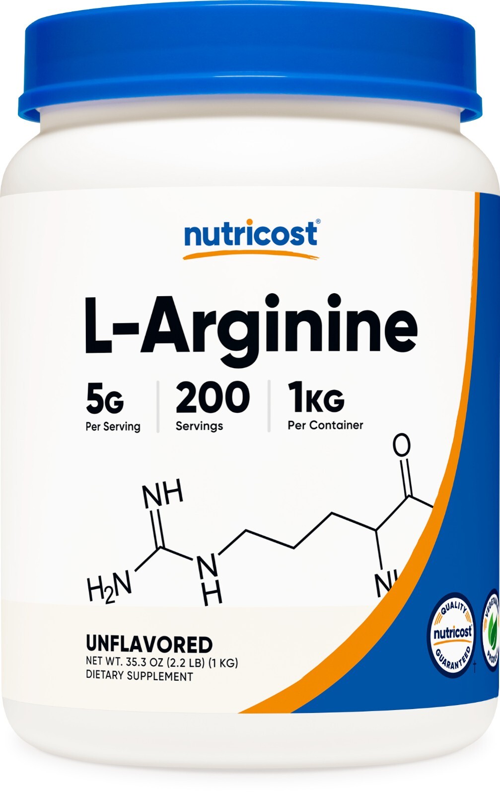 Nutricost L-Arginine (1 KG) – Pure L-Arginine Powder – 5000mg Per Serving