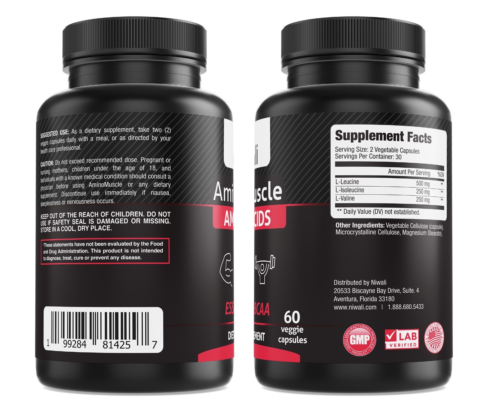 Amino Muscle – Muscle Builder Dietary Supplement 60 Capsules . Free Shipping