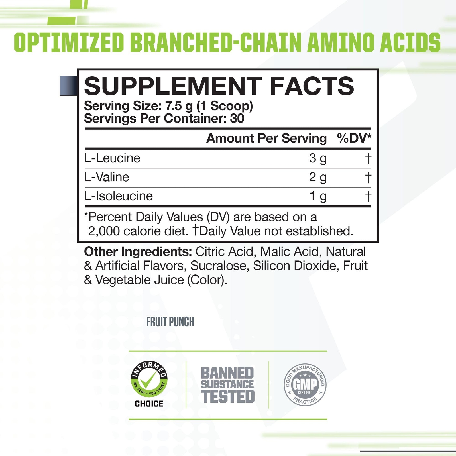 MusclePharm BCAA Powder Blue Raspberry 30 Servings Pre Post Workout Recovery