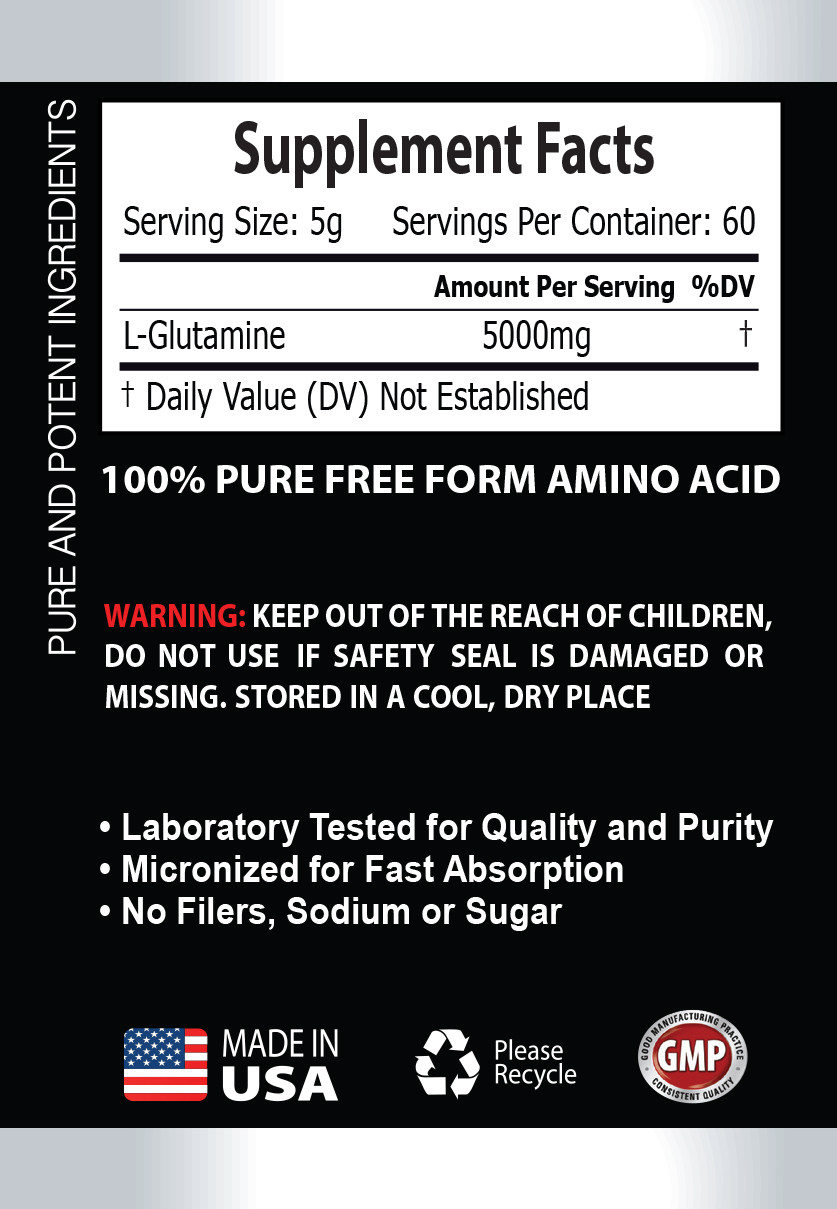 muscle mass supplements – GLUTAMINE POWDER 5000mg – true mass – 2 Cans