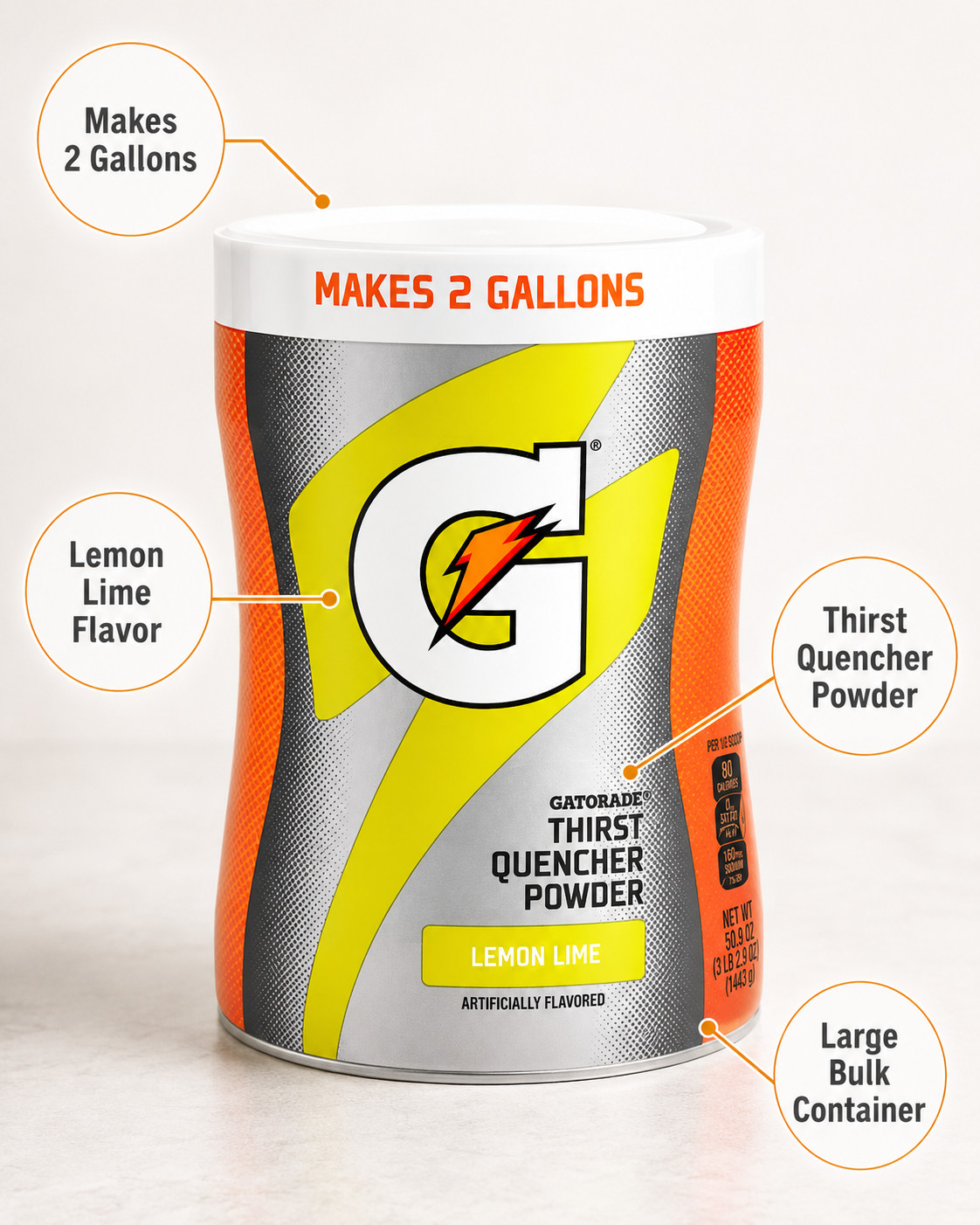 Gatorade G Series Lemon Lime Powder 18.3 OZ (521g) 2 pack